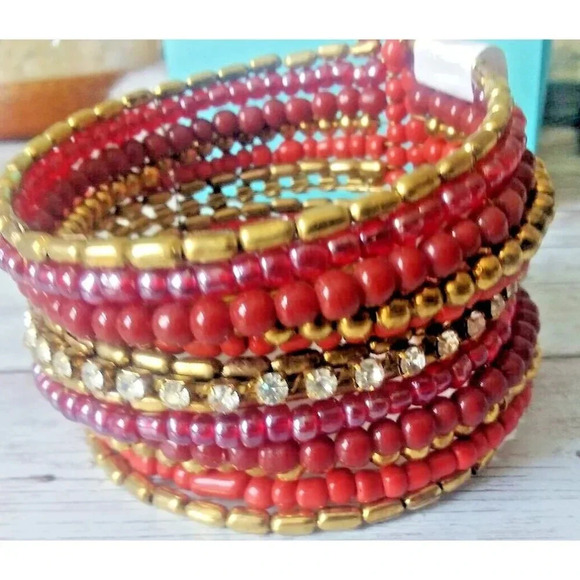 NWT Beaded Cuff Bracelet by Tazmun Arts - Picture 1 of 5